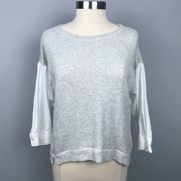 LOFT Tops - LOFT French Terry Mixed Media Crewneck Top - M